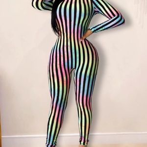 Tie-Dye Stripped Jumpsuit